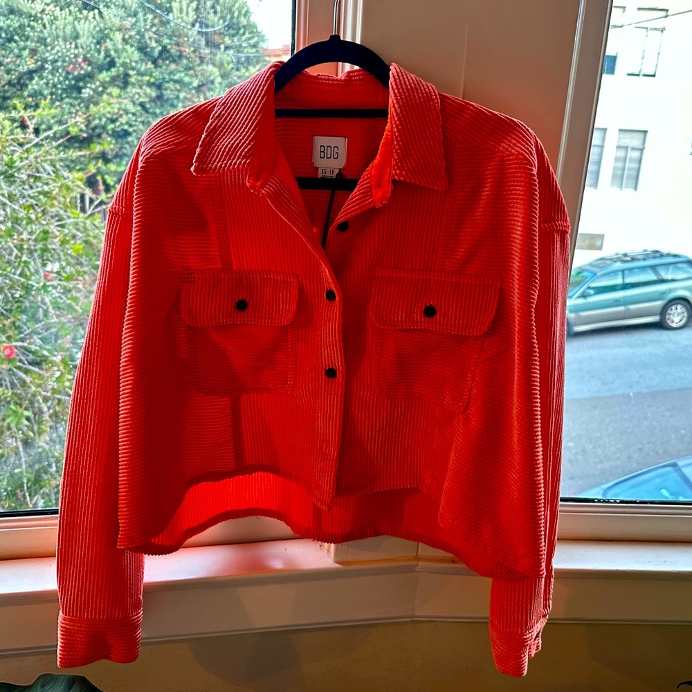 BDG Rodney Corduroy Cropped Button-Down Shirt